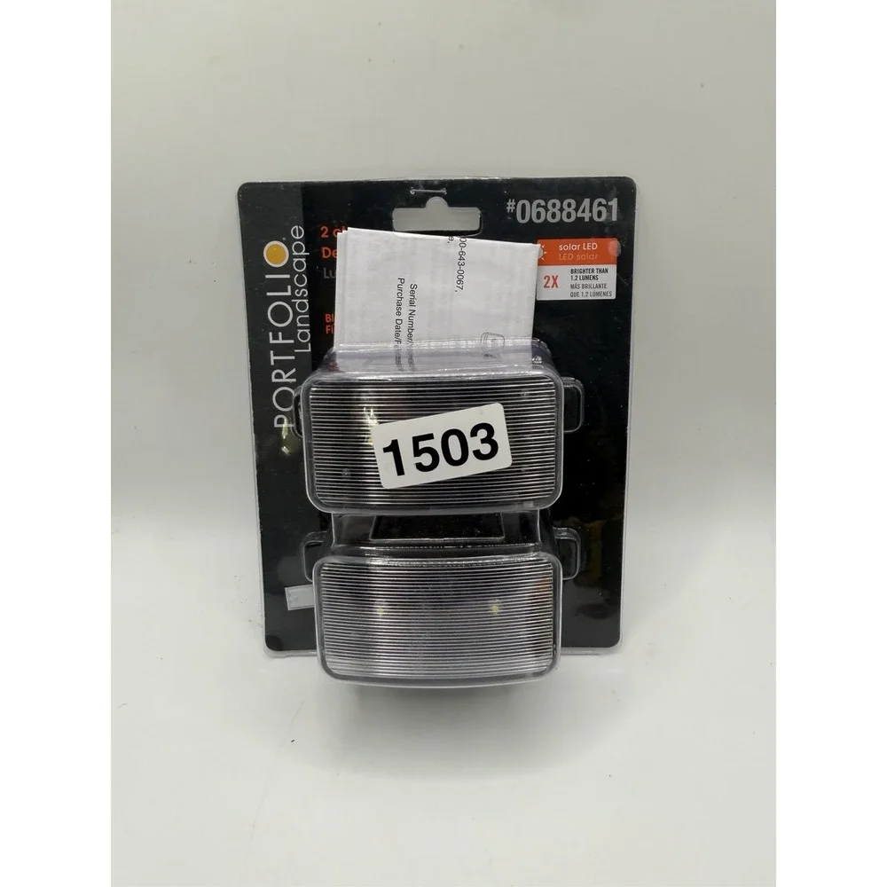 Portfolio Landscape 2 Ct. Black Finish Deck Solar LED Lights #0688461 (NEW)